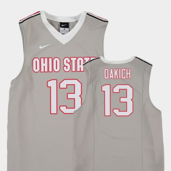 Ohio State Buckeyes Andrew Dakich Youth #13 Gray College Basketball Jersey 2404HVMI8